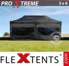 Market tent Xtreme 3x6 m Black, incl. 6 sidewalls