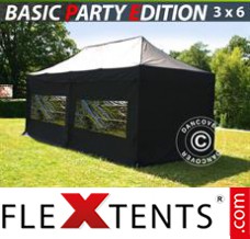 Market tent Basic 3x6 m Black, incl. 6 sidewalls