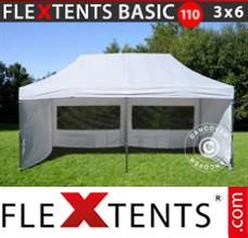Market tent Basic 110, 3x6 m White, incl. 6 sidewalls
