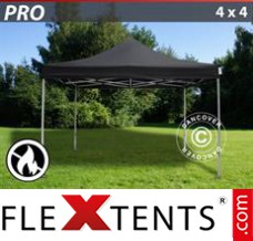 Market tent PRO 4x4 m Black, Flame retardant