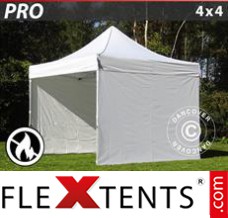 Market tent PRO 4x4 m White, Flame retardant, incl. 4 sidewalls