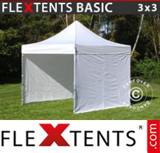 Market tent Basic, 3x3 m White, incl. 4 sidewalls