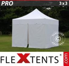 Market tent PRO "Peaked" 3x3 m White, incl. 4 sidewalls