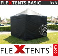 Market tent Basic, 3x3 m Black, incl. 4 sidewalls