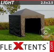 Market tent Light 2.5x2.5 m Black, incl. 4 sidewalls