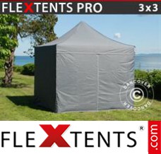 Market tent PRO 3x3 m Grey, incl. 4 sidewalls